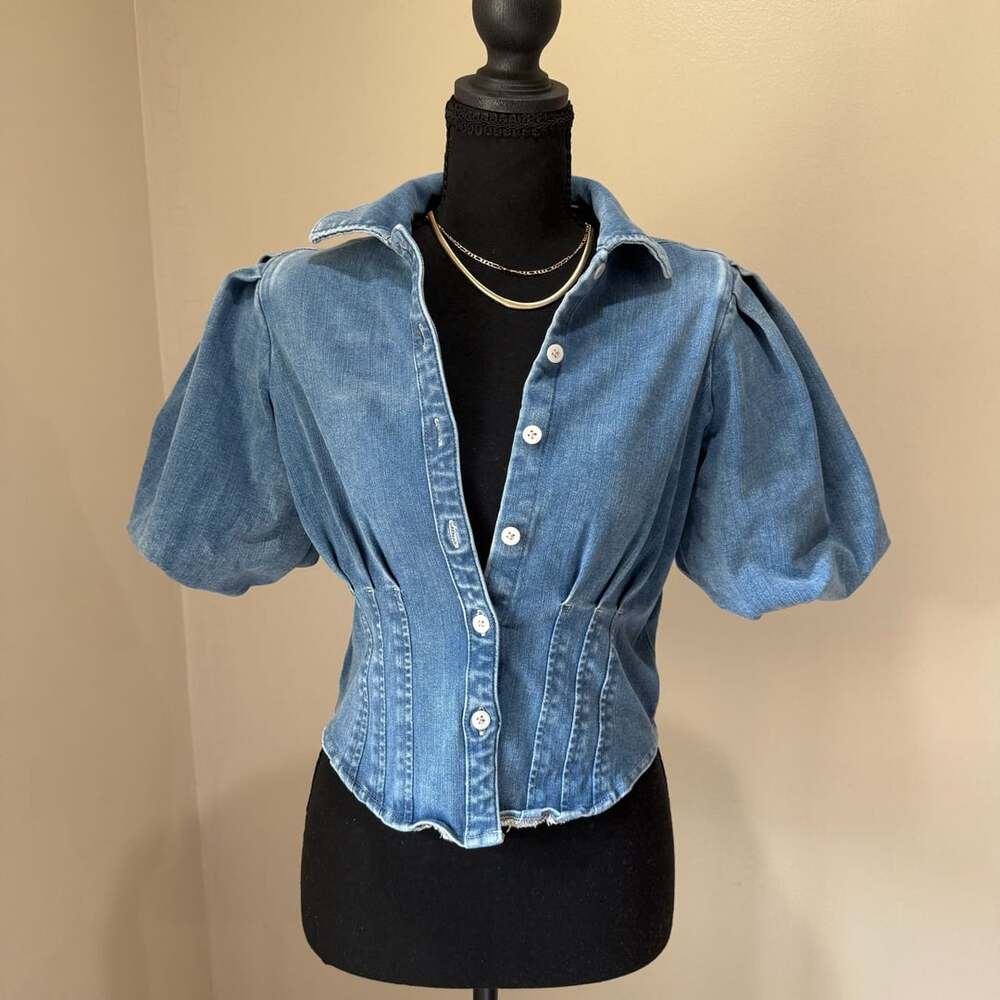western coquette denim coresetcore top